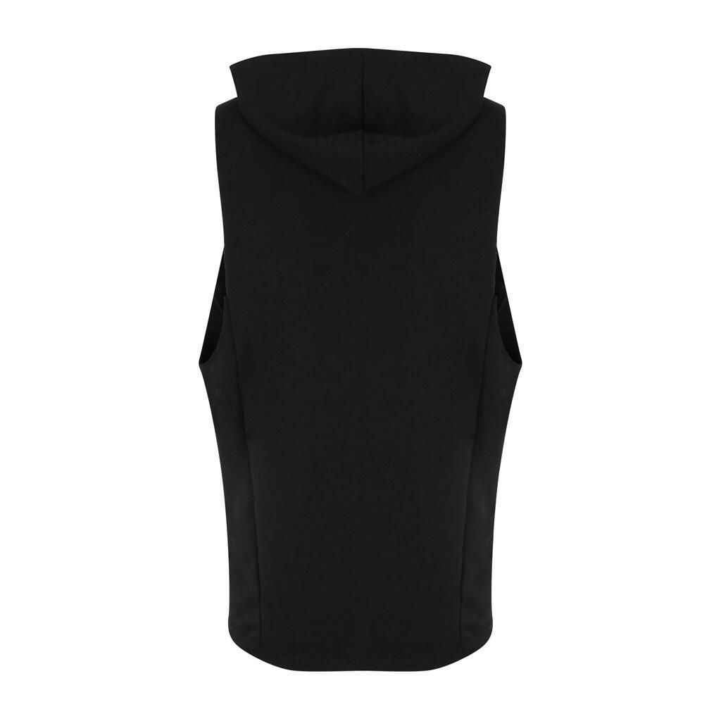 AWDIS Adults Unisex Just Cool Urban Sleeveless Muscle Hoodie (Jet Black)