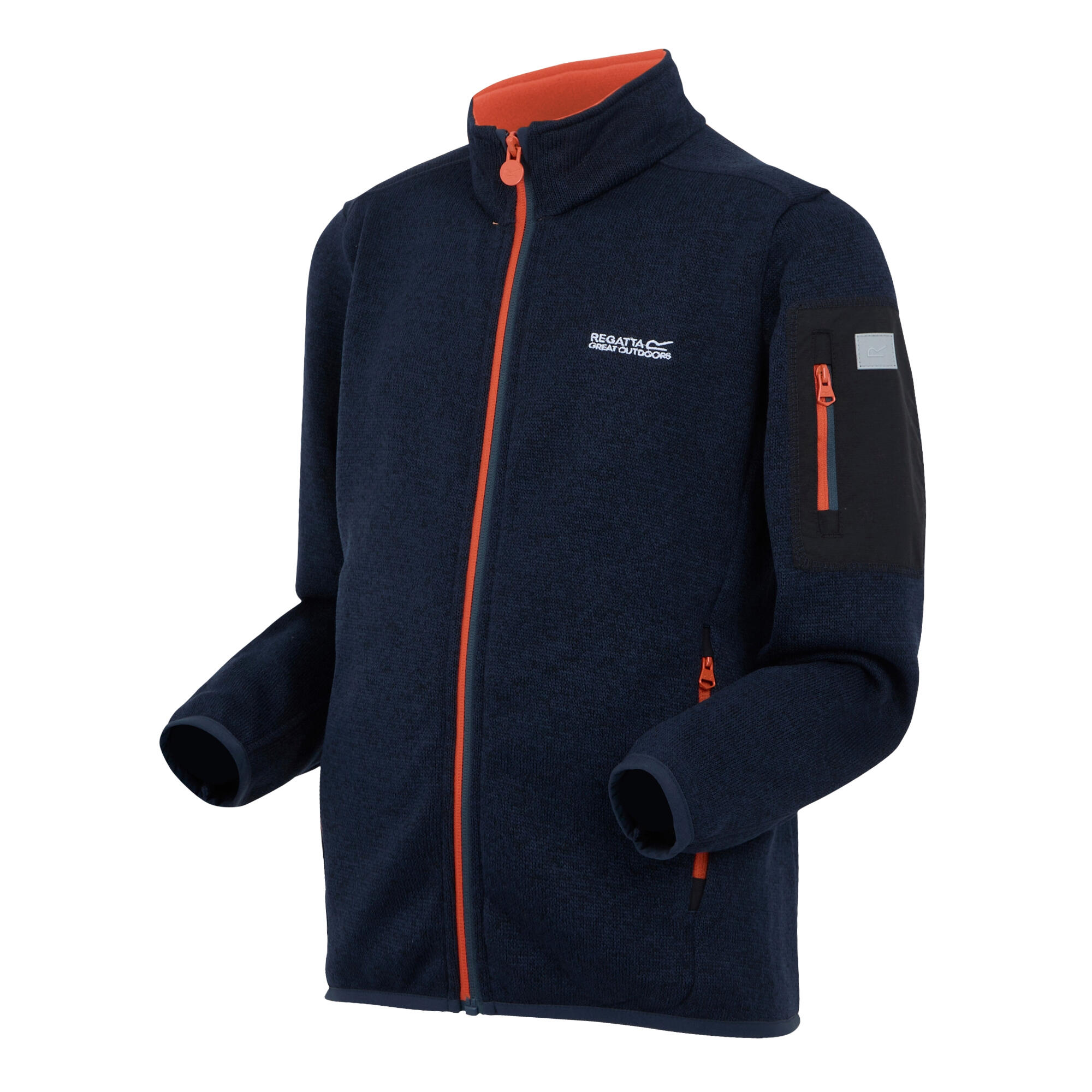 "Newhill" Fleecejacke für Kinder Mitternachtsblau/Mandarinen-Tango 3/4