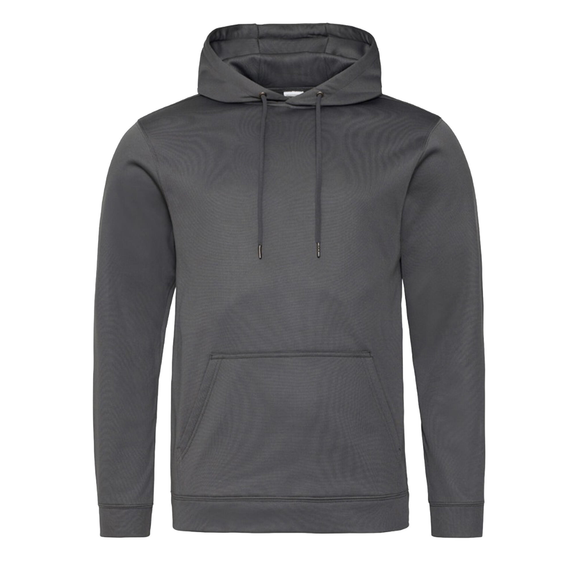 Unisex Polyester Sport Kapuzenpullover Damen und Herren Stahl Grau 2/2