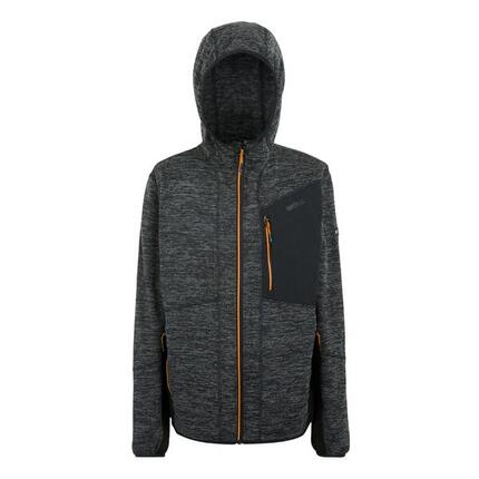 Veste Polaire ALVEN Homme (Cendre Chinée / Noir / Orange Sombre)