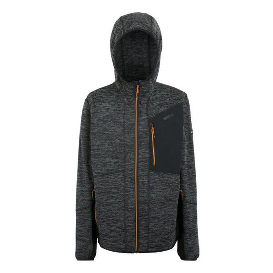 Veste Polaire ALVEN Homme (Cendre Chinée / Noir / Orange Sombre)