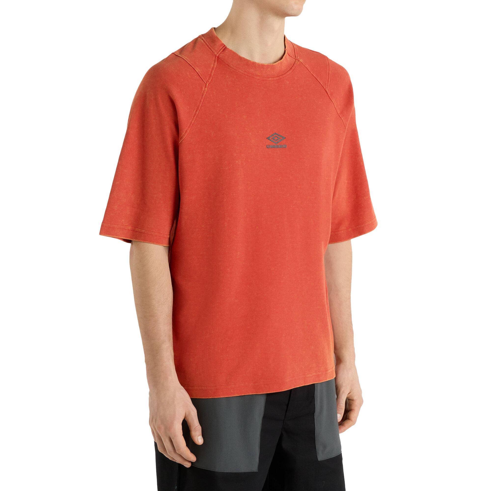 Mens Washed Crew Neck Boxy TShirt (Fire Whirl) 3/3