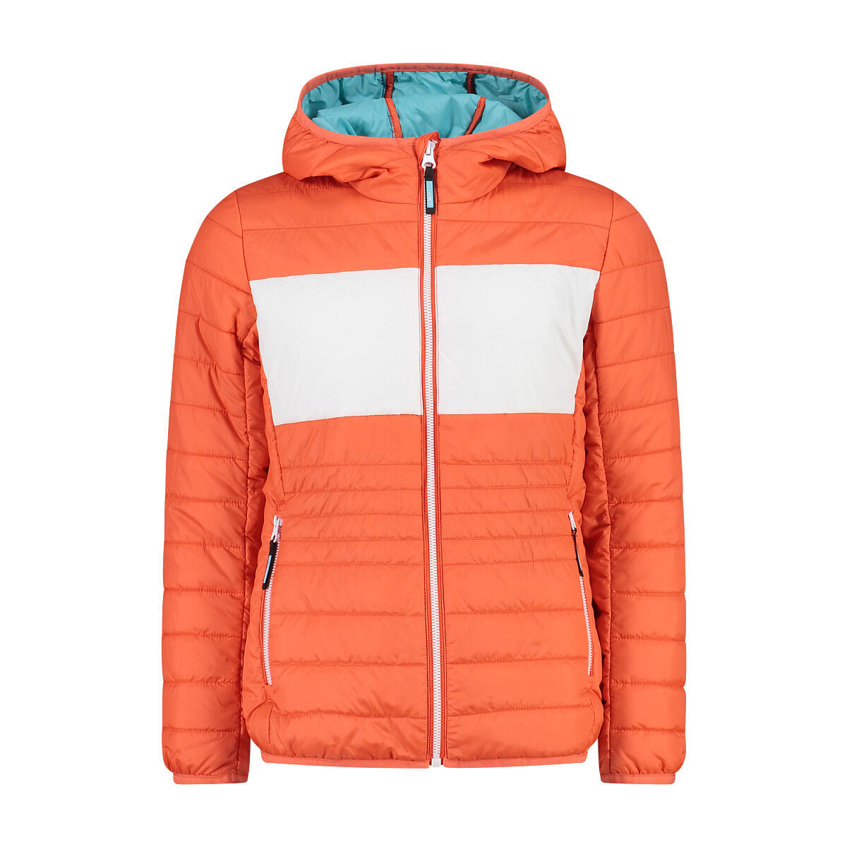 orange vitamine / blanc / bleu pastel