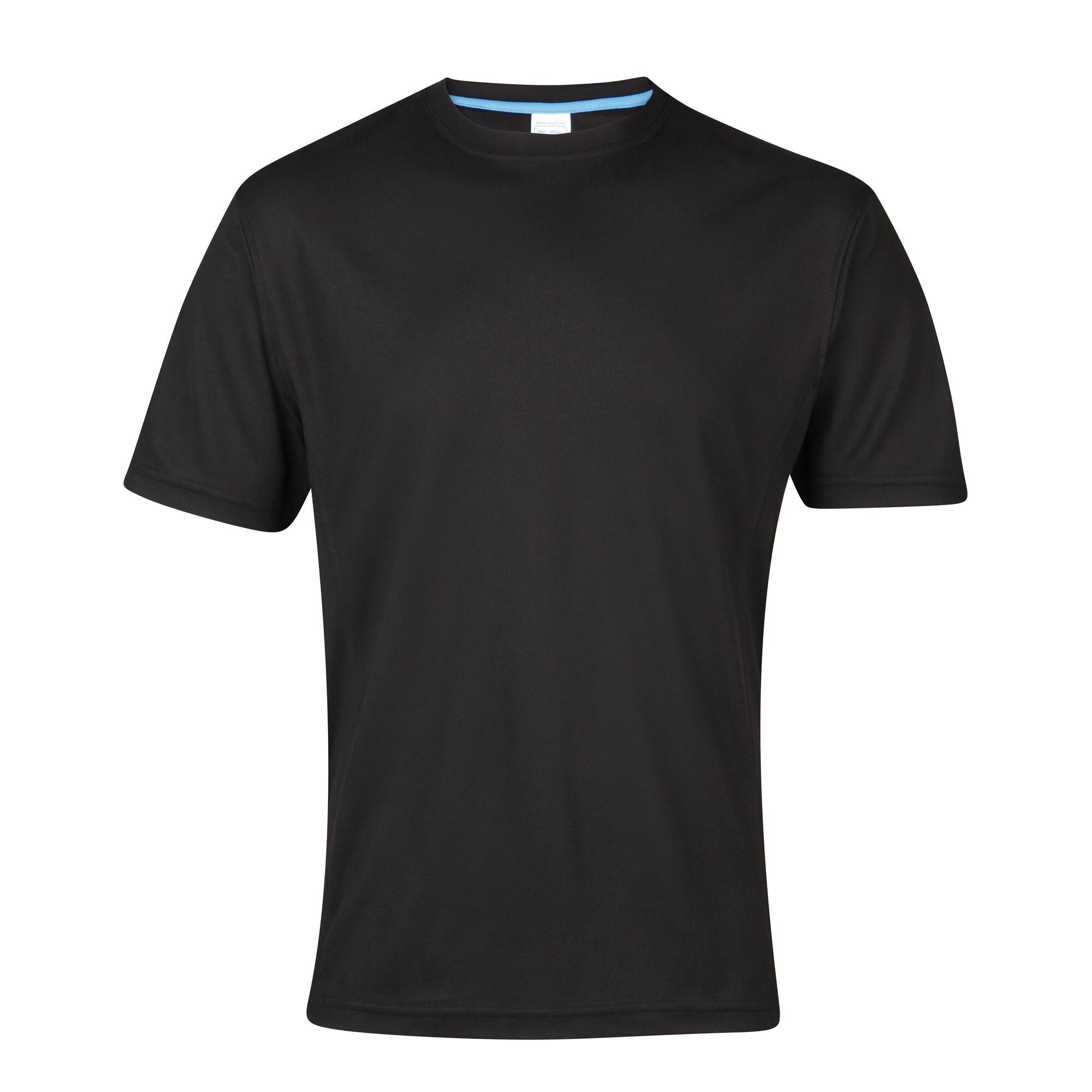 Cool Mens SuperCool Crew Sports Performance TShirt (Jet Black) 1/2
