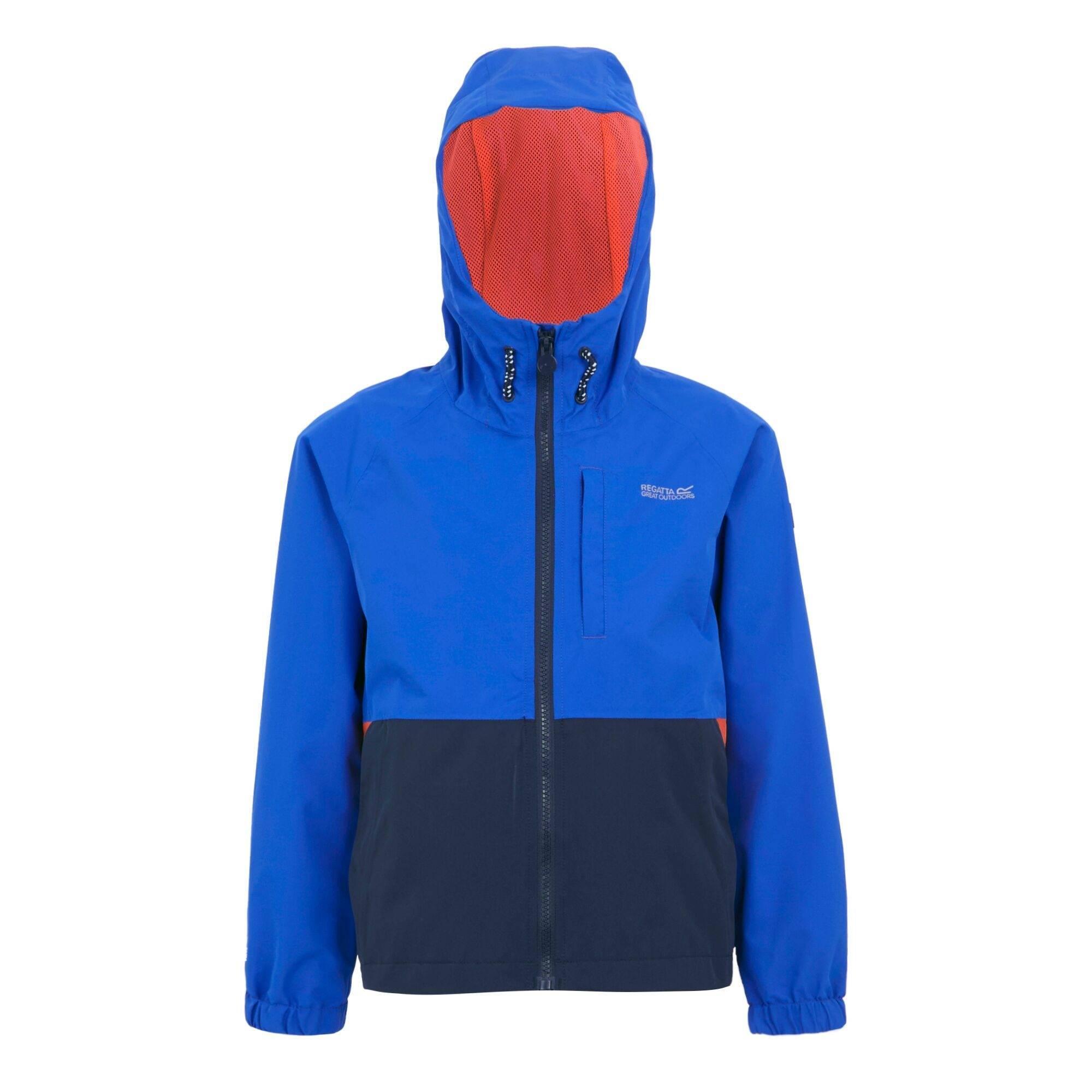 REGATTA Childrens/Kids Hanleigh II Waterproof Jacket (Olympian Blue/Navy/Tangerine