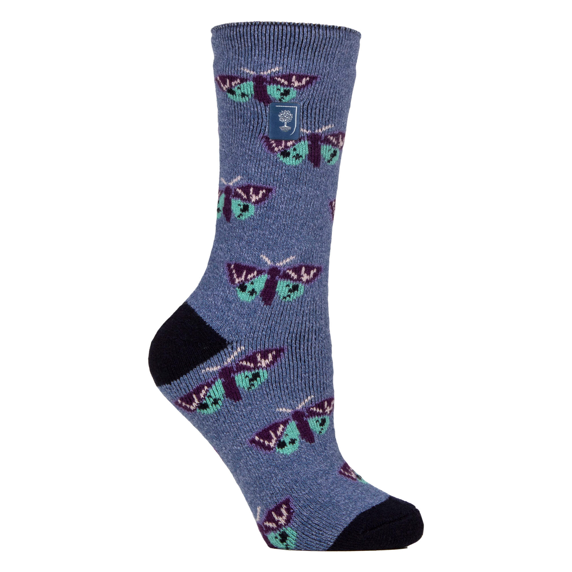 HEAT HOLDERS Womens Thermal Socks | Thin Floral Patterned Fleece Socks