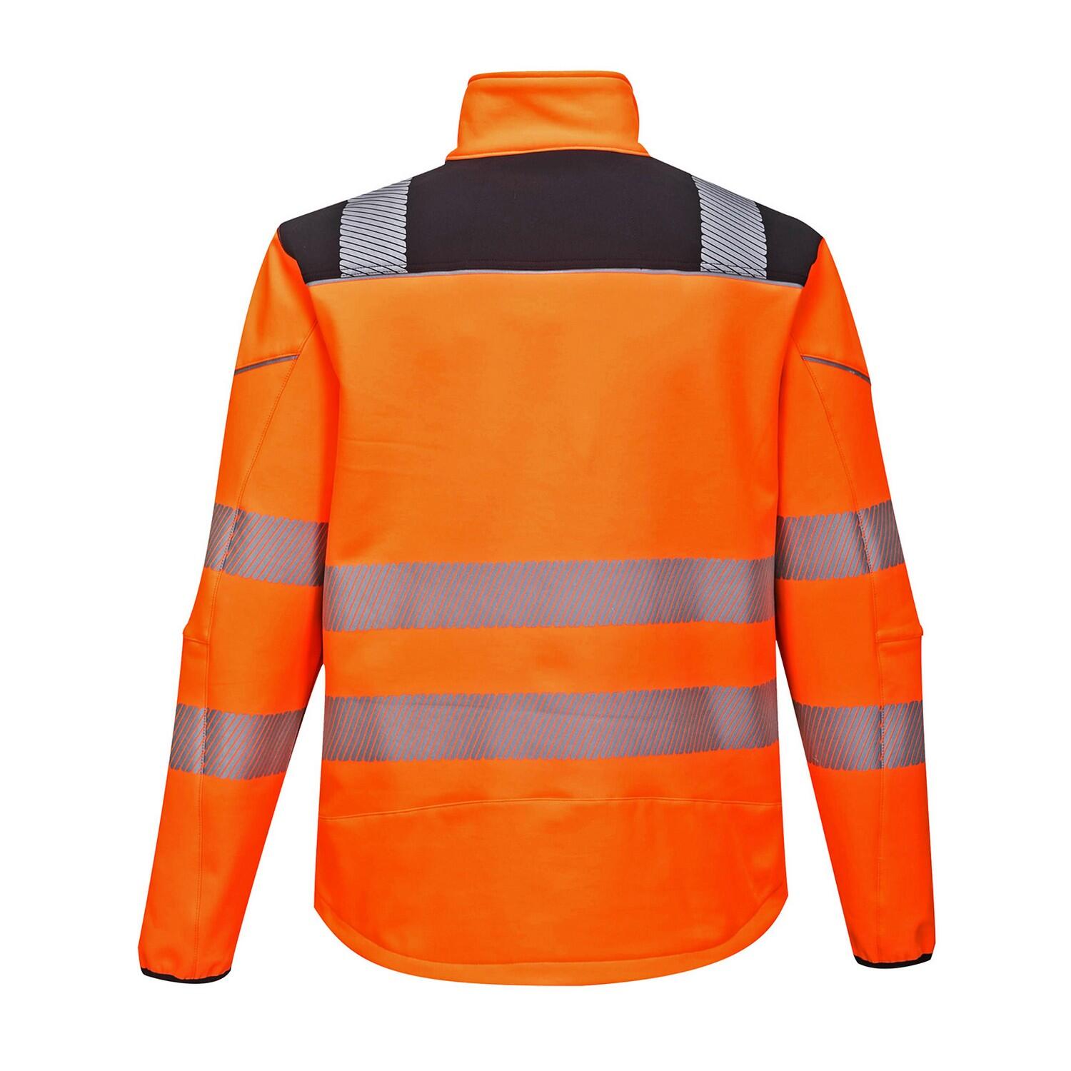 Unisex Adult PW3 HiVis Soft Shell Jacket (Orange/Black) 2/2