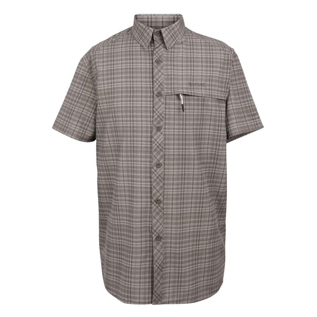 Mens Checked Packaway Travel Shirt (Treetop)