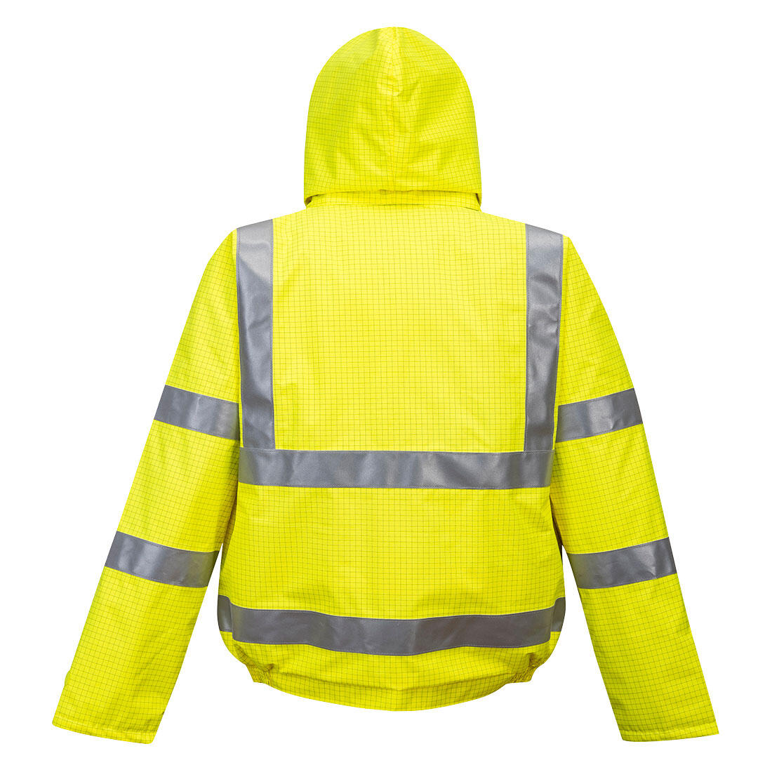Mens HiVis Bizflame Rain AntiStatic Bomber Jacket (Yellow) 2/2