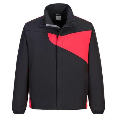 Heren pw2 softshell jas (zwart/rood)