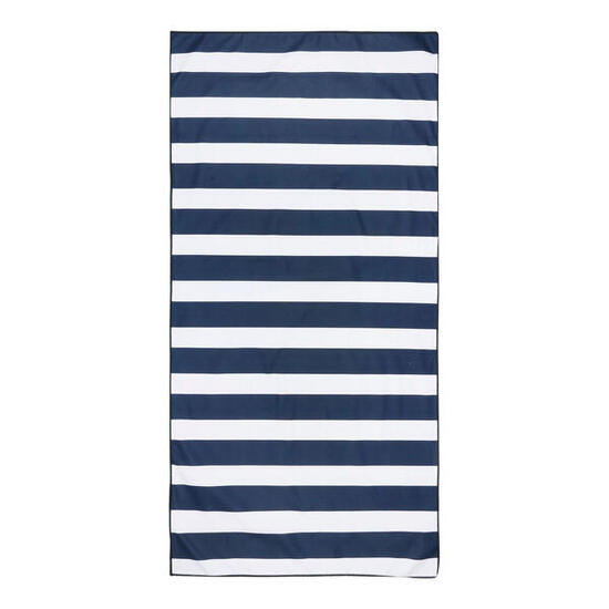 Gestreepte microvezel strandhanddoek (Wit/Zwaar)