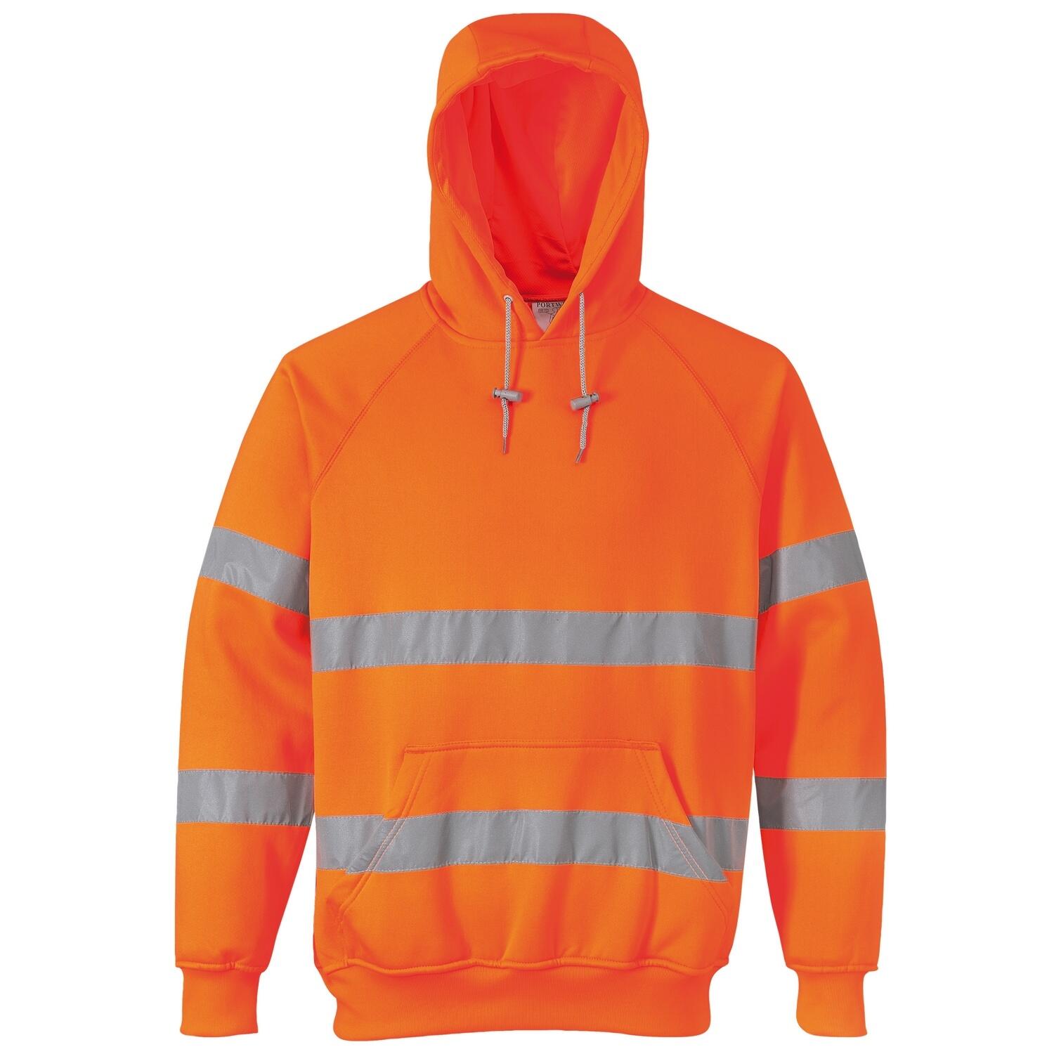 PORTWEST Unisex HiVis Safety Hooded Sweatshirt / Hoodie (Orange)