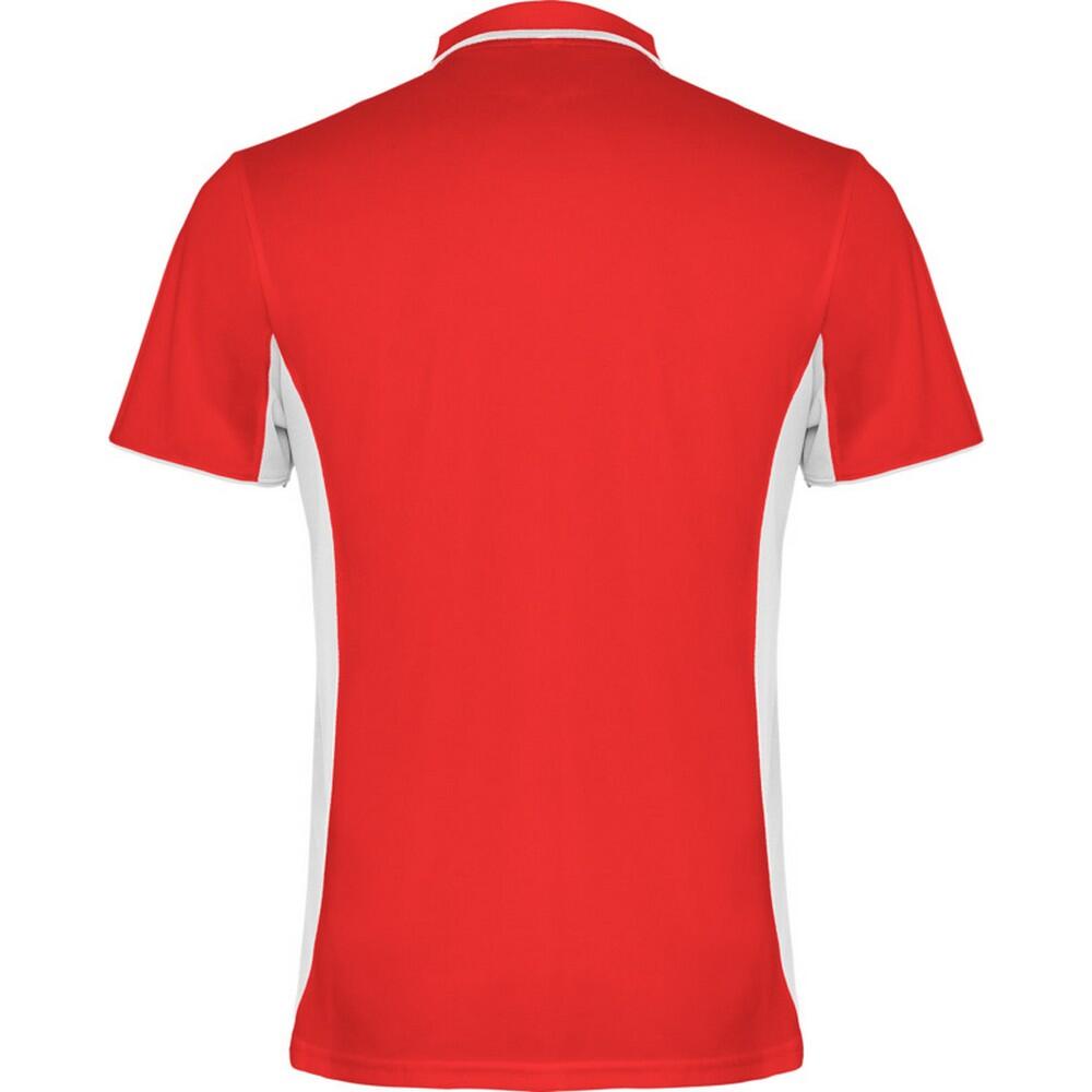 Montmelo Sportpoloshirt met korte mouwen voor volwassenen (Rood/Wit) 2/3