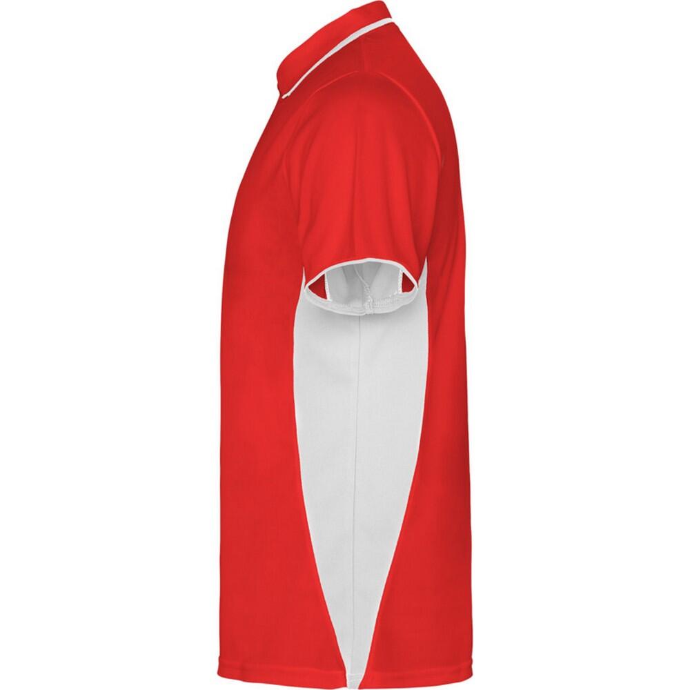Montmelo Sportpoloshirt met korte mouwen voor volwassenen (Rood/Wit) 3/3