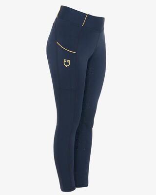 Equestro meisjes slim fit grip legging blauw