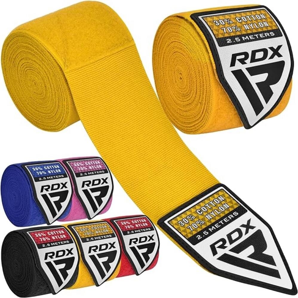 Bandes de Boxe RDX Hand Wraps Pro 2.5m Jaunes 6/6