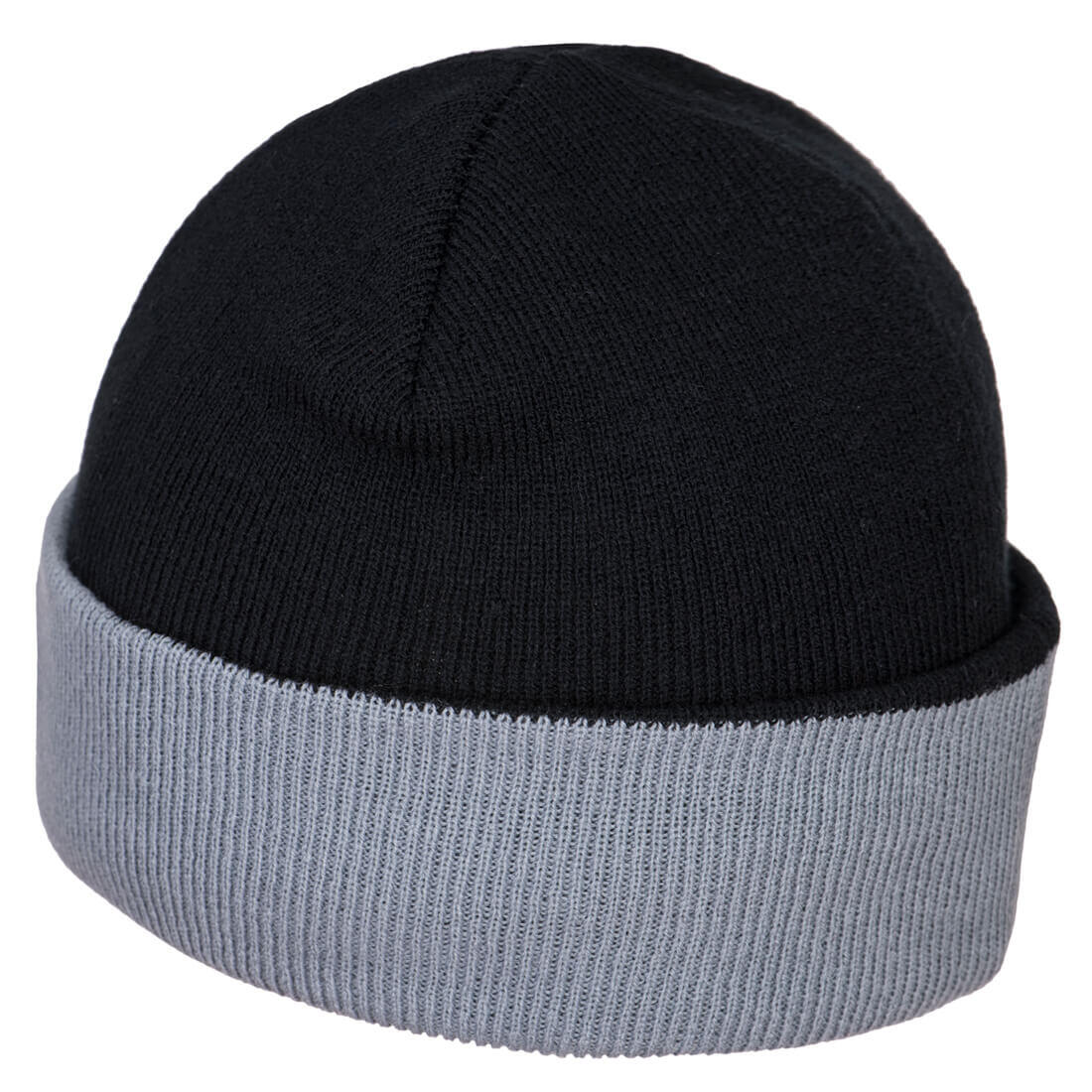 Unisex Adult Two Tone Torch Beanie (Black/Grey) 2/2