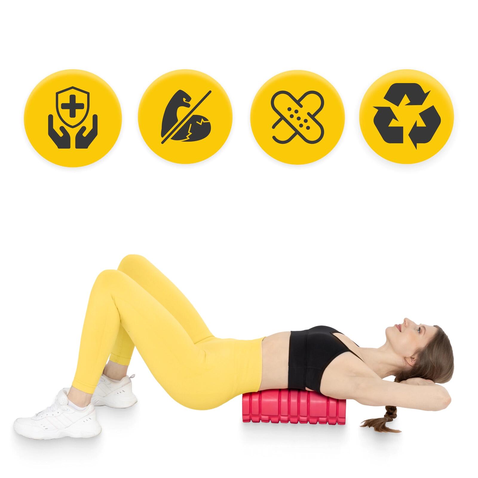 Foam roller EVA rilievi 33 cm trigger point schiena e gambe 4FIZJO 3/7
