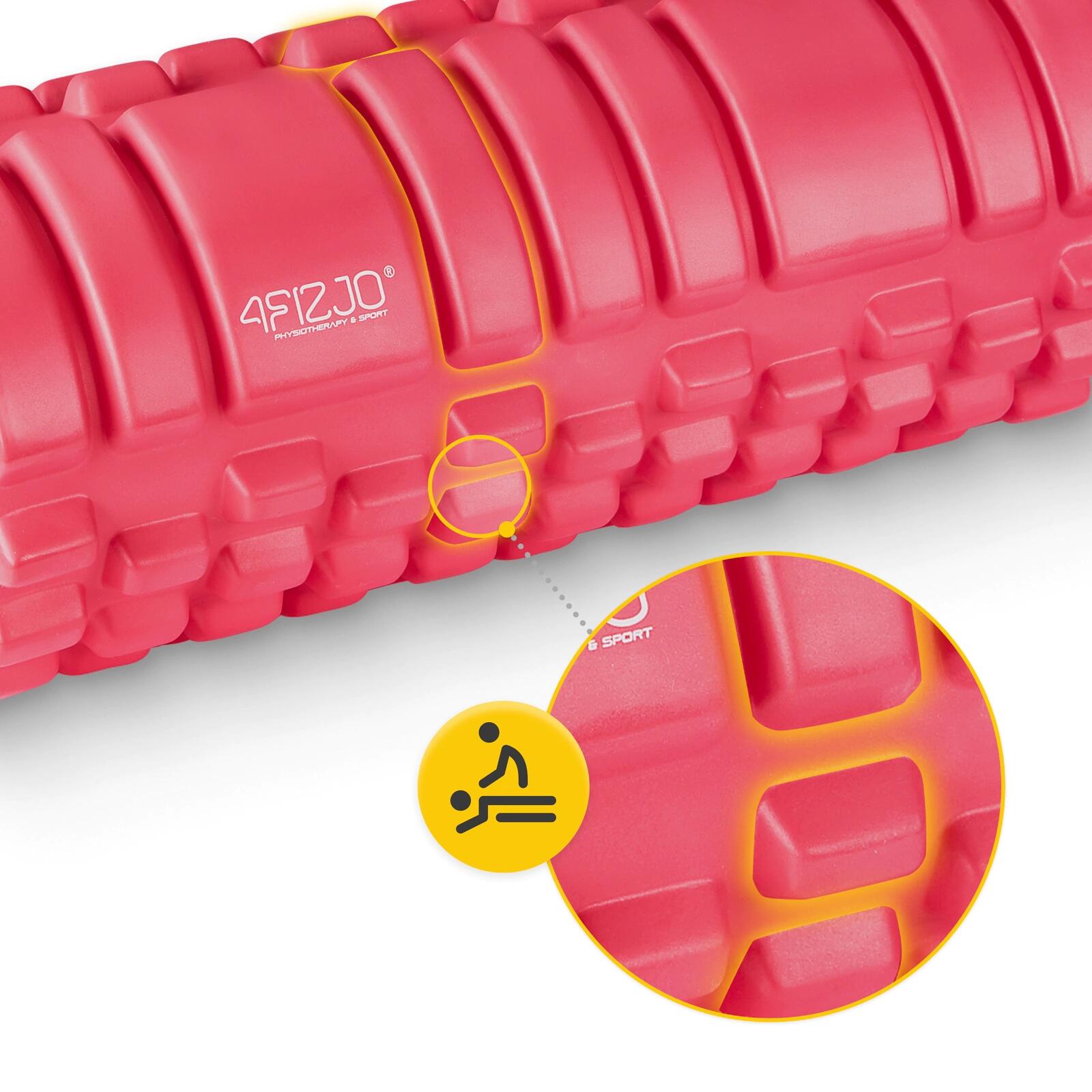 Foam roller EVA rilievi 33 cm trigger point schiena e gambe 4FIZJO 4/7