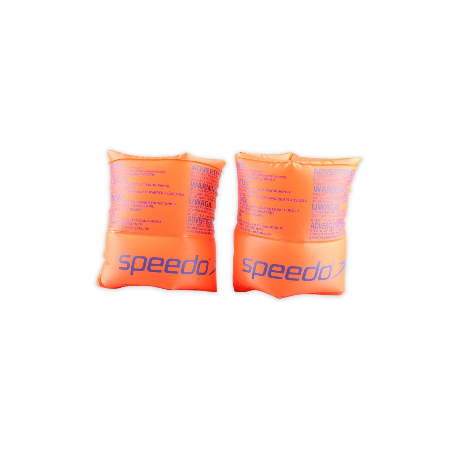Childrens/Kids Rollup Swimming Armbands (Bright Orange/Blue) 1/4