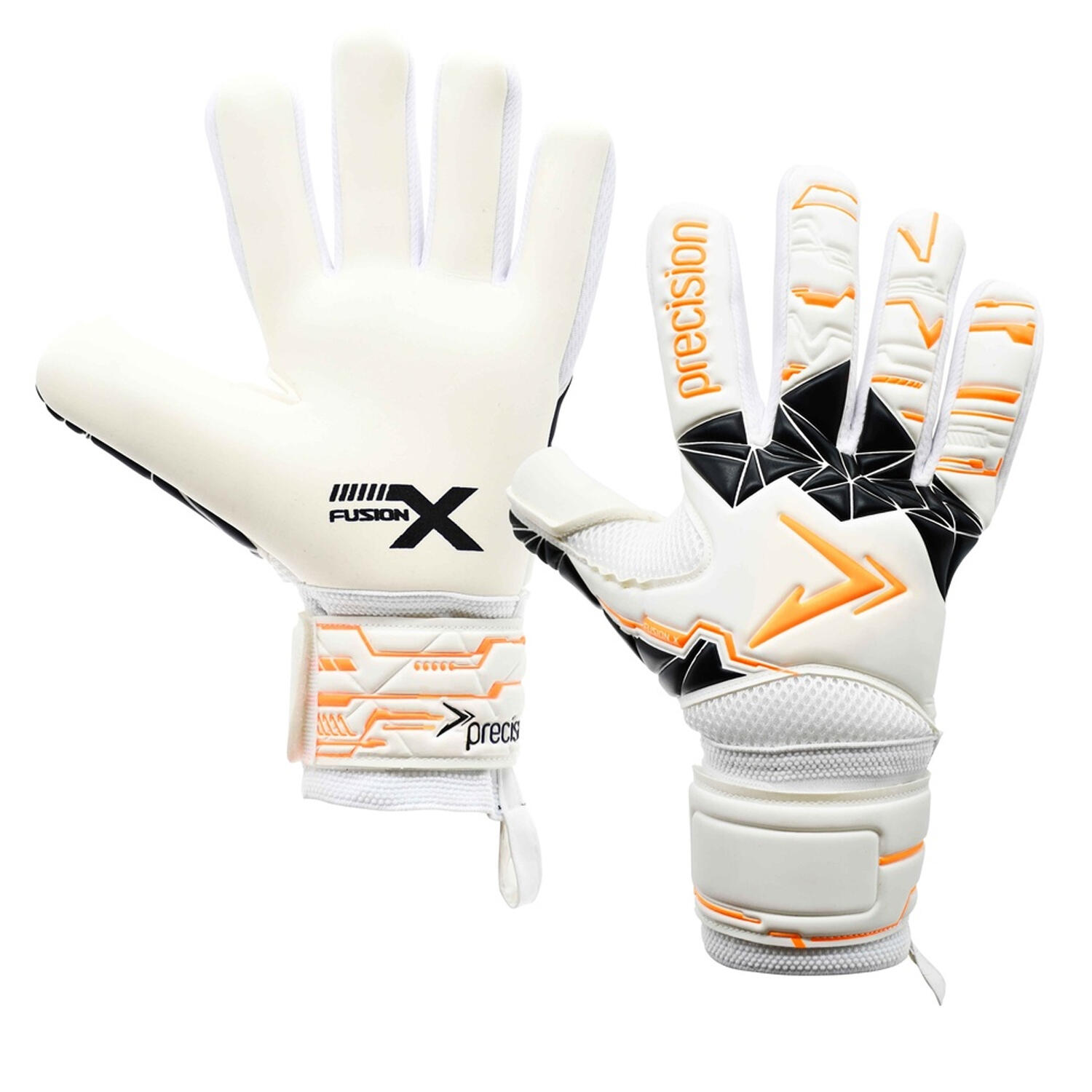 Childrens/Kids Fusion X Negative Replica Goalkeeper Gloves (White/Fluorescent 1/3