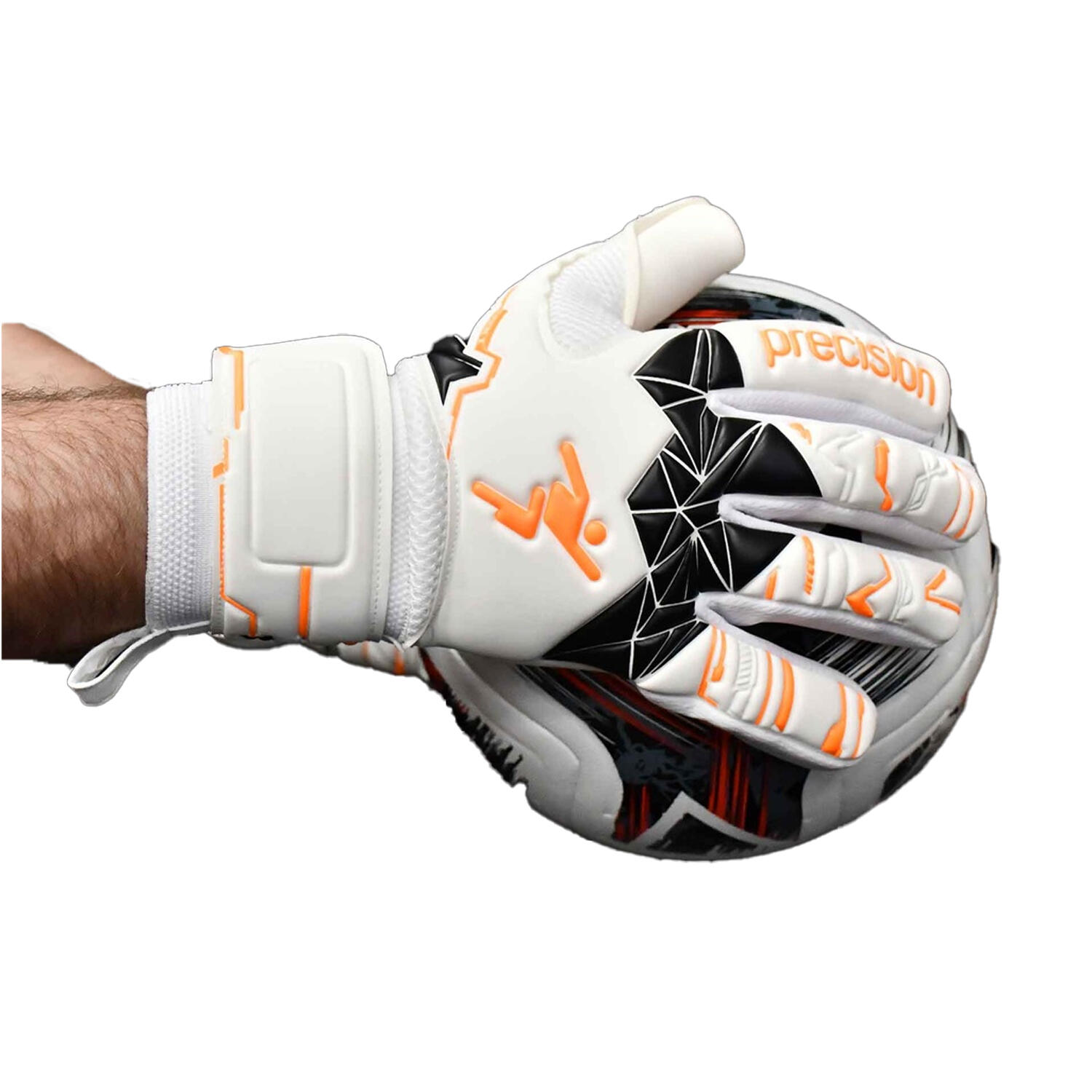 Childrens/Kids Fusion X Negative Replica Goalkeeper Gloves (White/Fluorescent 3/3