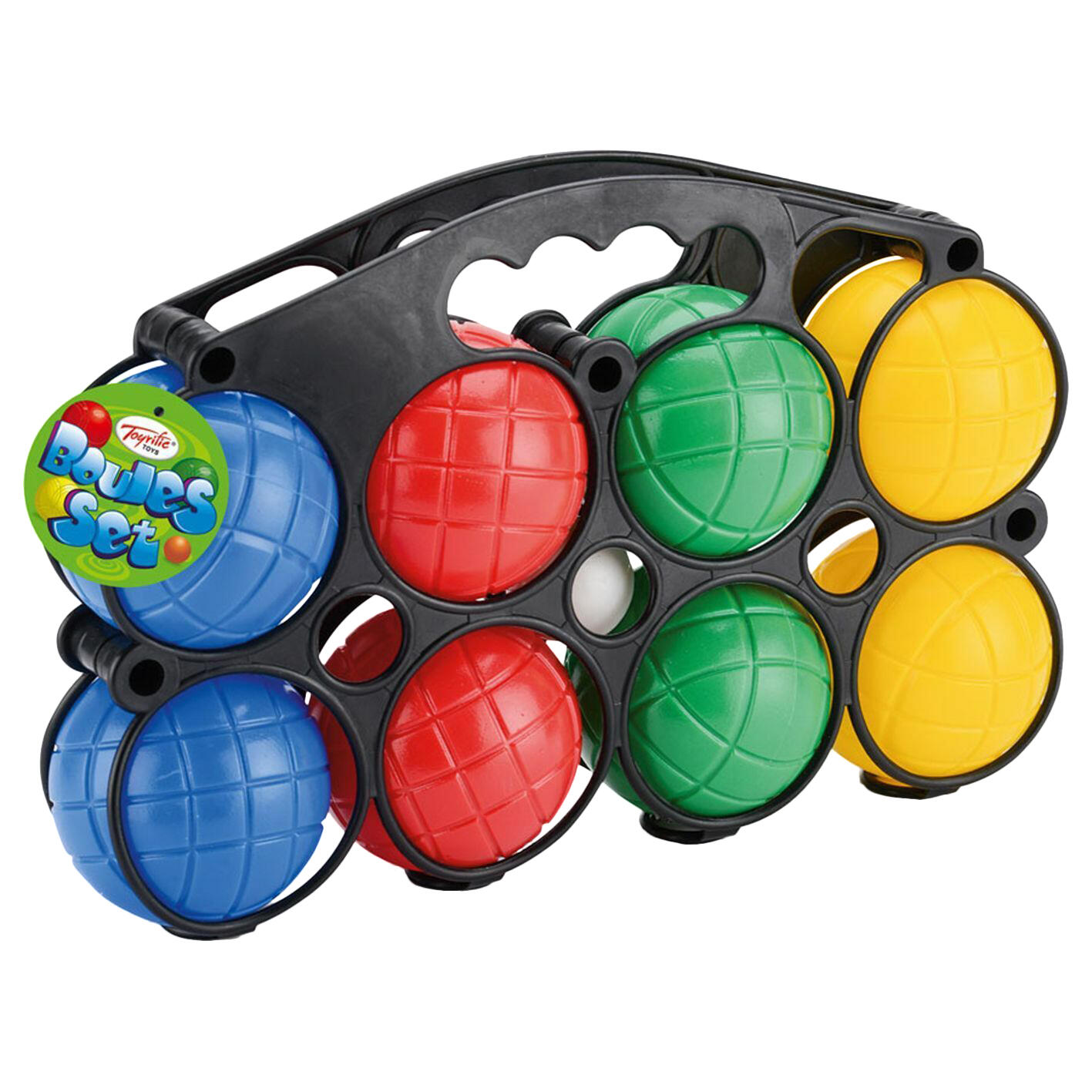 TOYRIFIC Plastic Boules Set (Pack Of 8) (Black/Multicoloured)
