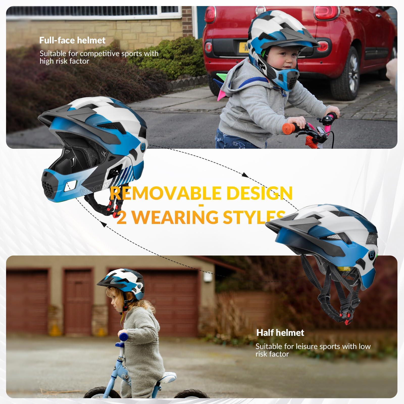 ROCKBROS Kids BMX-helm, integraalhelm voor mountainbikes, maat S/M (48-58 cm) 5/6