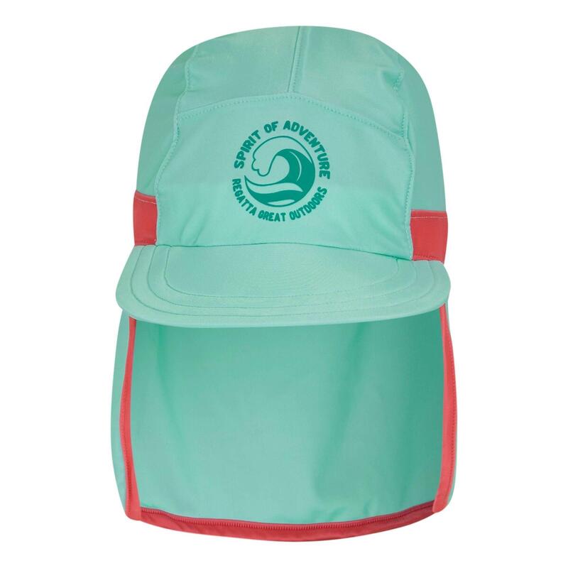 Casquette Avec Protègenuque Enfant (Bleu Ciel / Pêche Foncée)