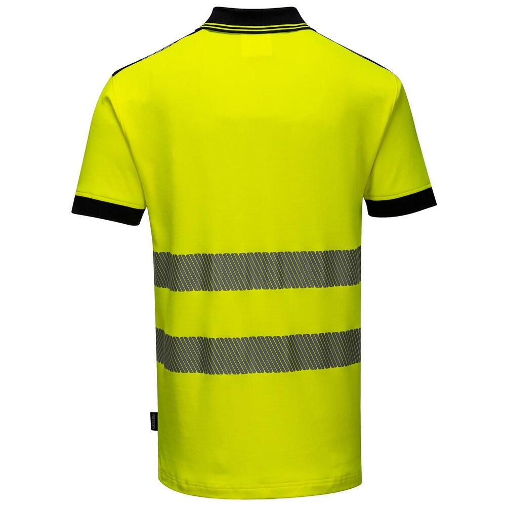 Unisex Adult HiVis Polo Shirt (Yellow/Black) 2/3