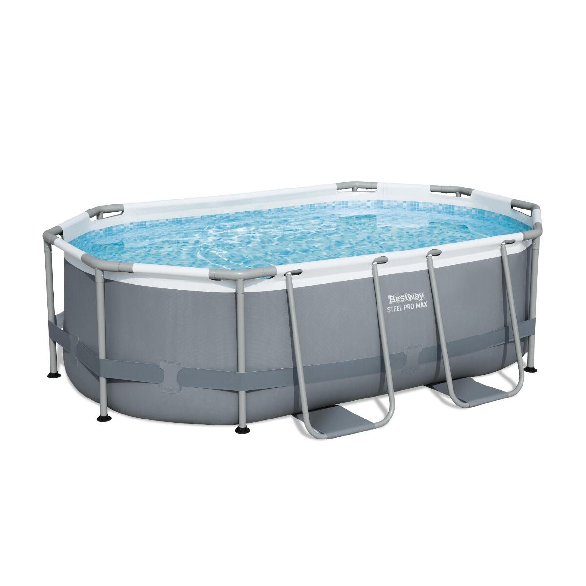 BESTWAY Bestway 10ft Power Steel Above Ground Pool, Round Frame Swimming Pool