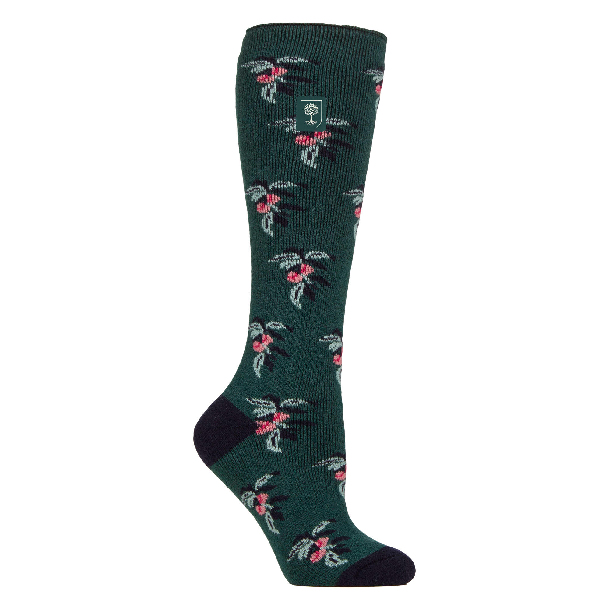 HEAT HOLDERS Long Wellington Boots Socks For Women | Floral Welly Socks