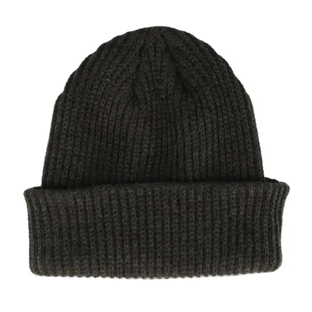 Ribbed Knitted Beanie (Charcoal)