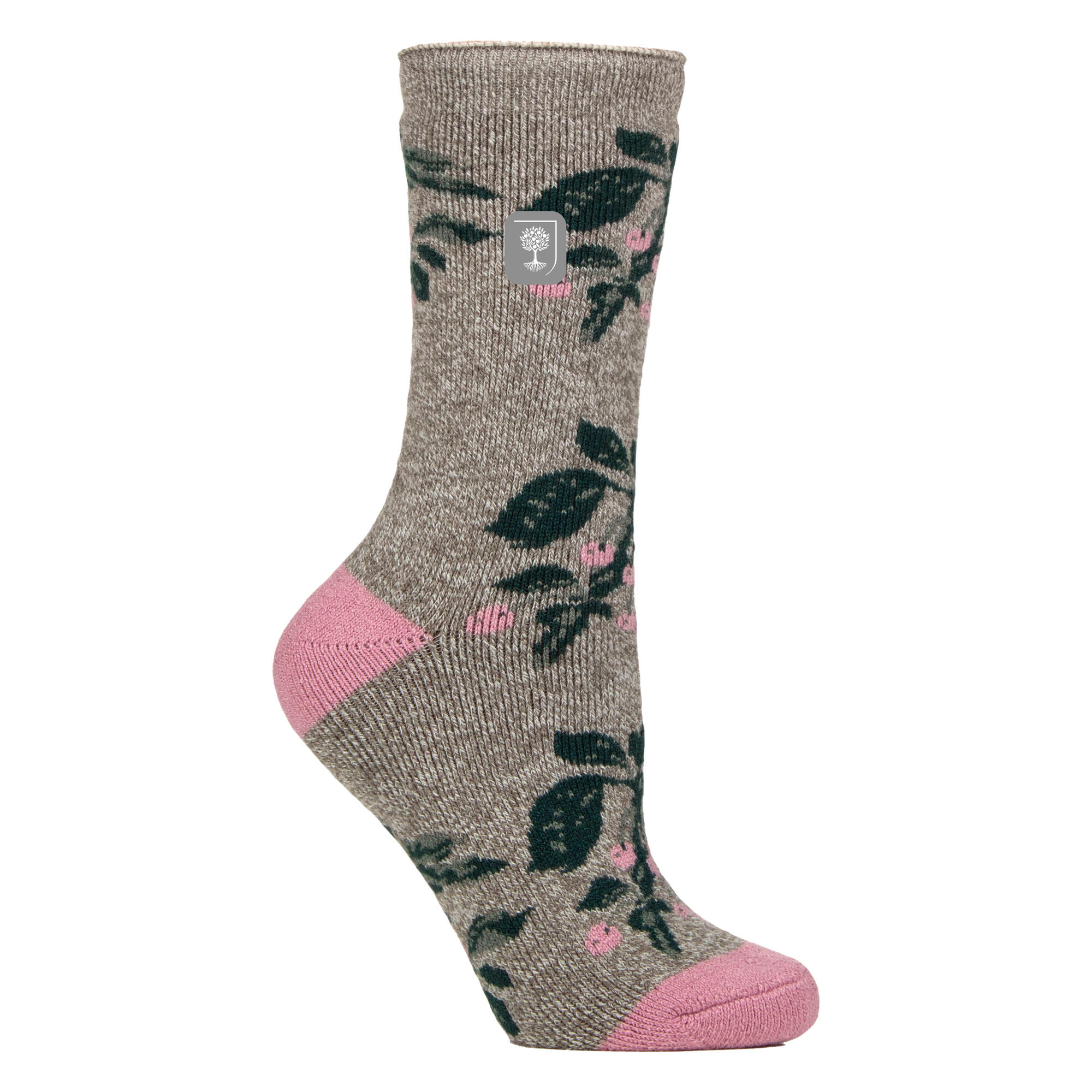 HEAT HOLDERS Womens Thermal Socks | Thin Floral Patterned Fleece Socks