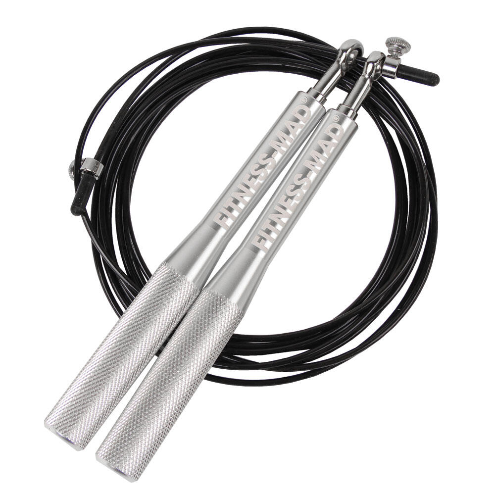 FITNESS-MAD Ultra Speed Rope (Black/Silver)