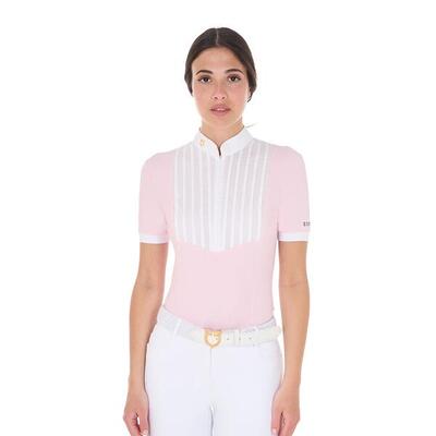 Equestro dames slim fit pleated polo roze