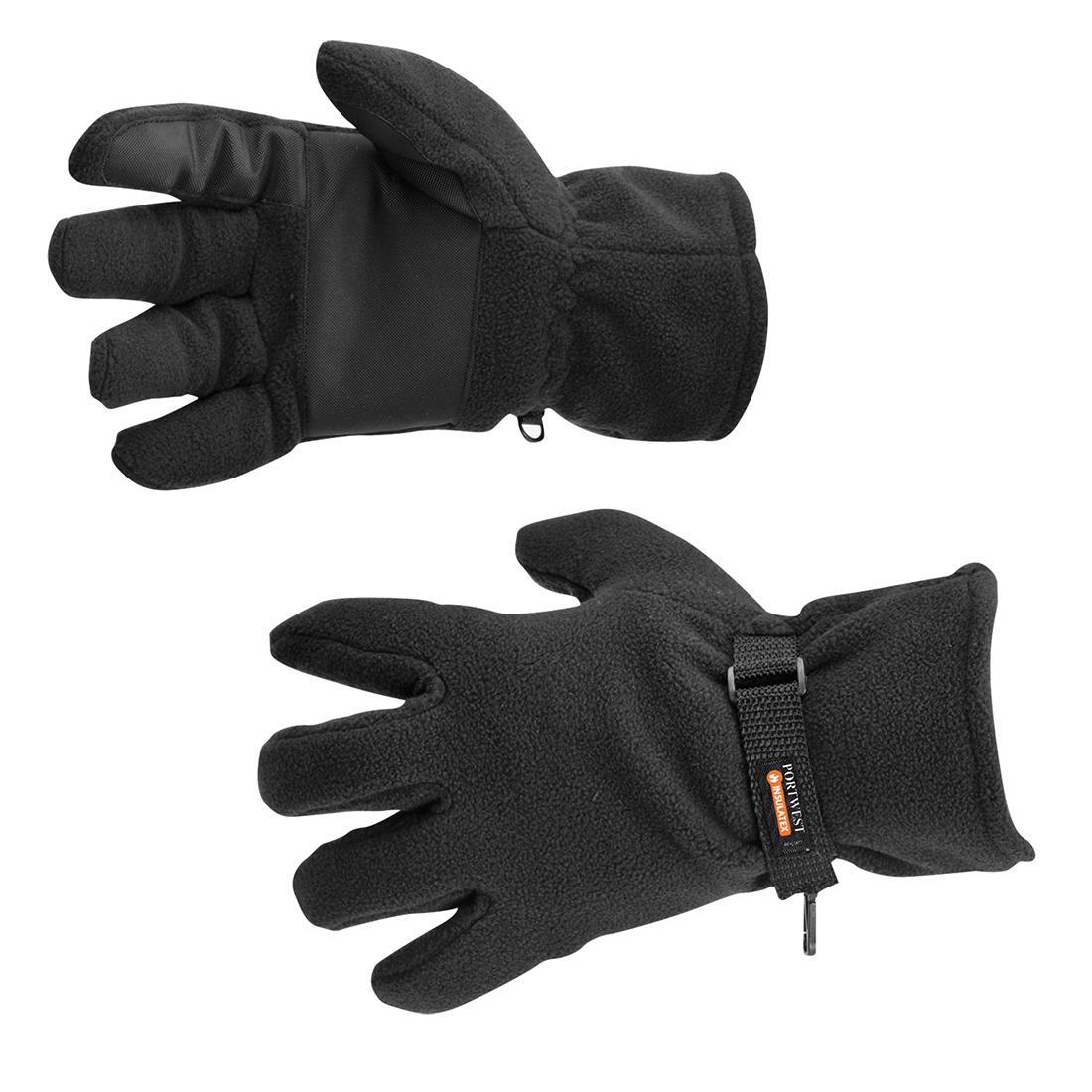 PORTWEST Uomo Pile Guanti Invernali Portwest Nero