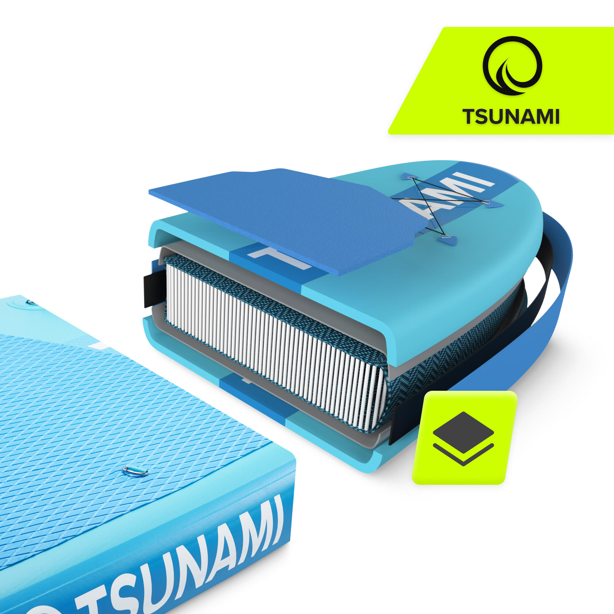 Planche de Stand Up Paddle Gonflable 320cm Maniable TSUNAMI Multicolore 3/7