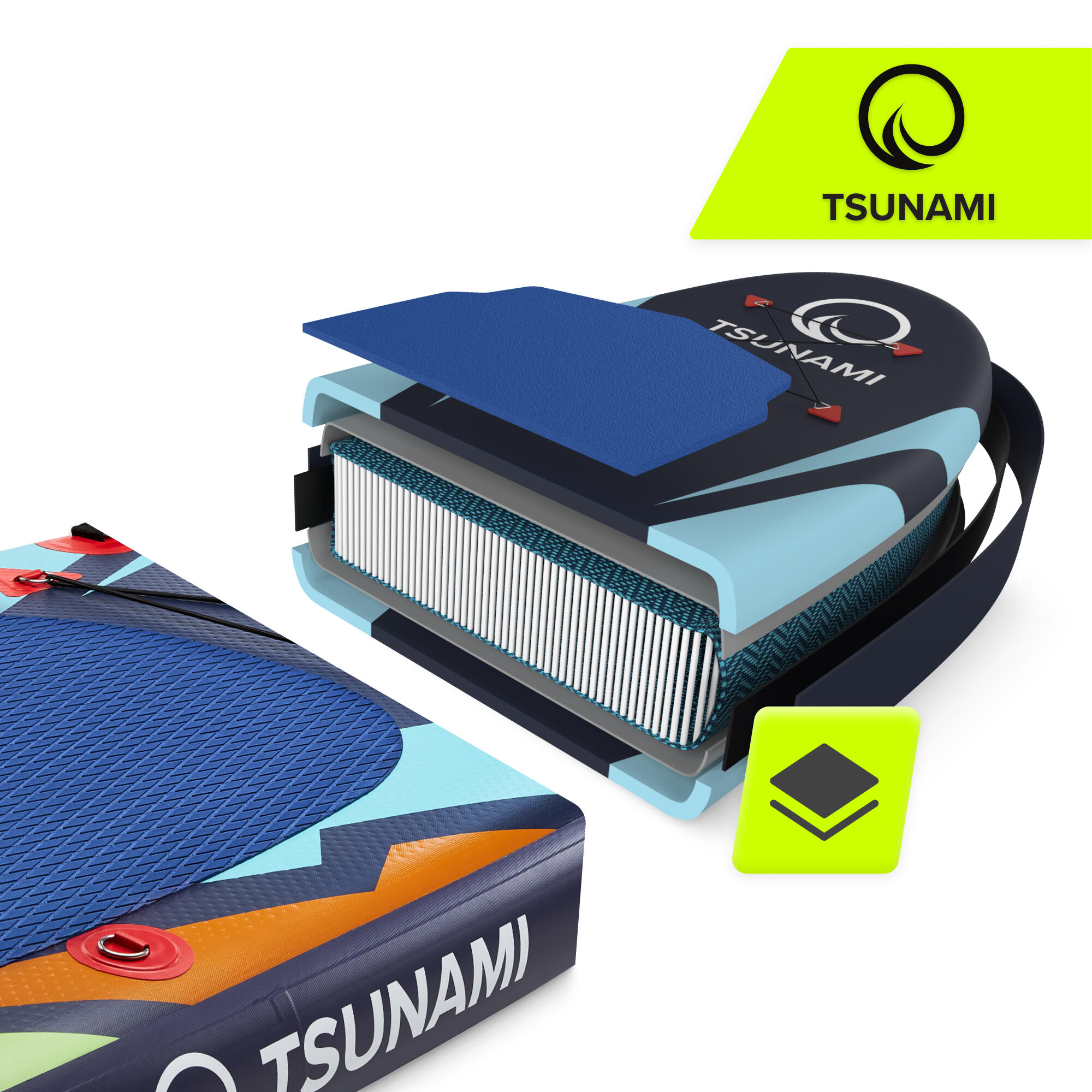 Tavola SUP gonfiabile allround unisex antiscivolo multicolore TSUNAMI 3/7
