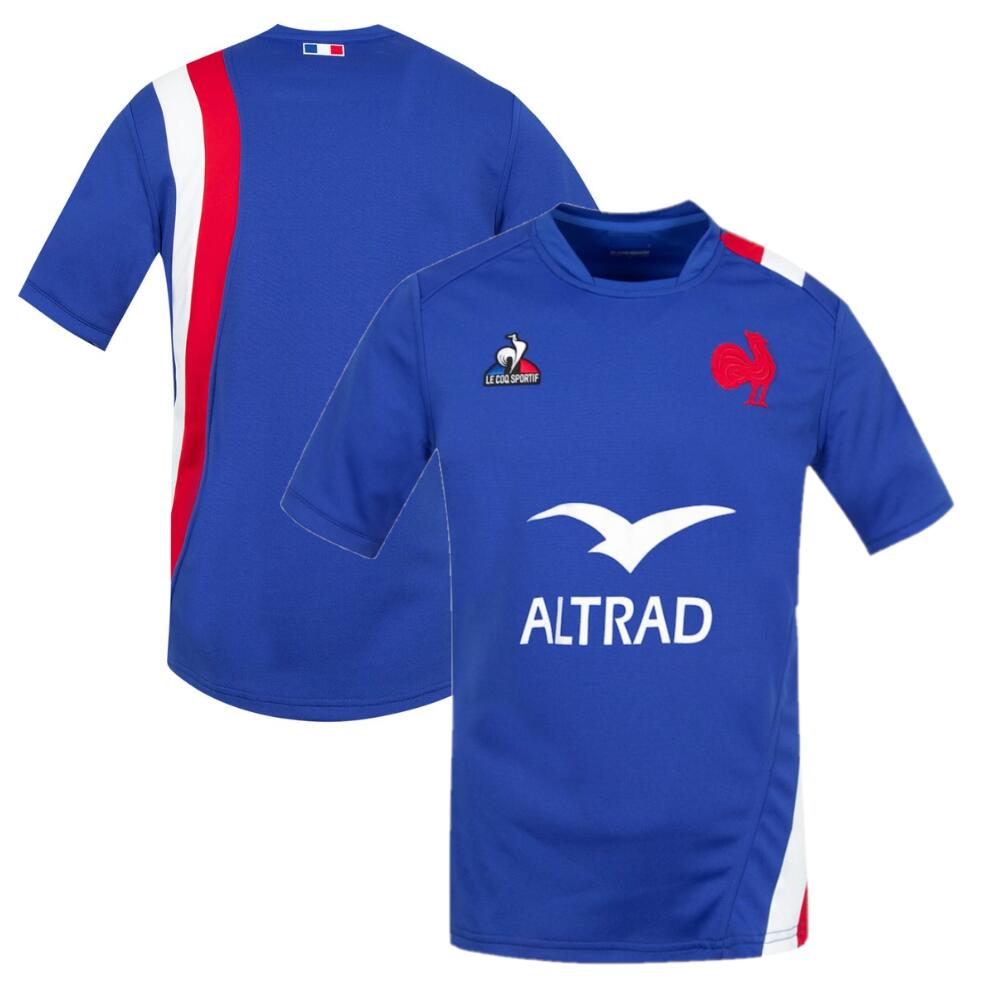 France Rugby Men's Shirt Le Coq Sportif Cobalt Short Sleeve 1/3