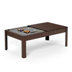 Billard Américain convertible table 6 places KITBILL-206,5 x 116,5 x 80cm-Marron