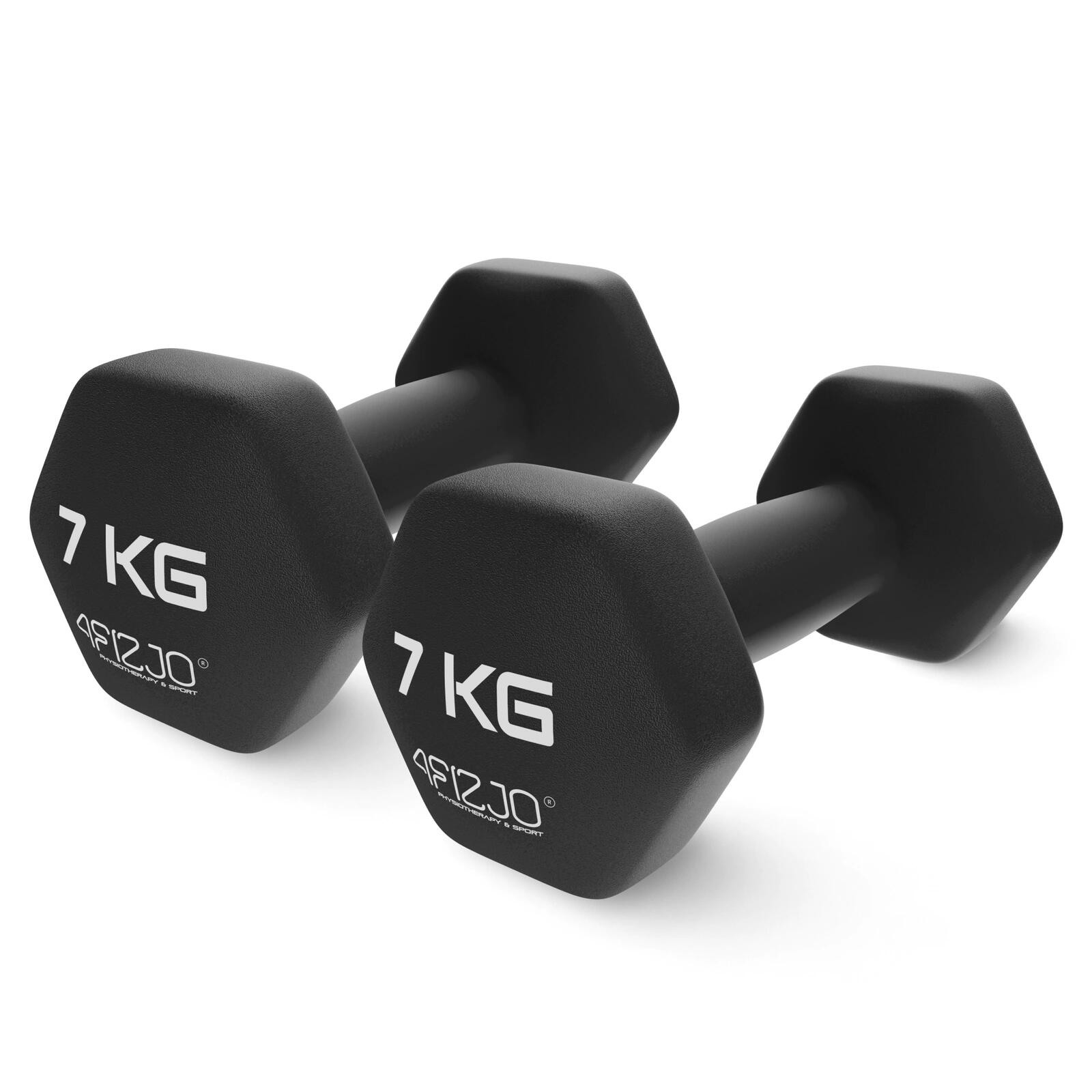 Hantelki ciężarki fitness uniwersalne 4FIZJO CLASSIC 2 szt. 7 kg czarne