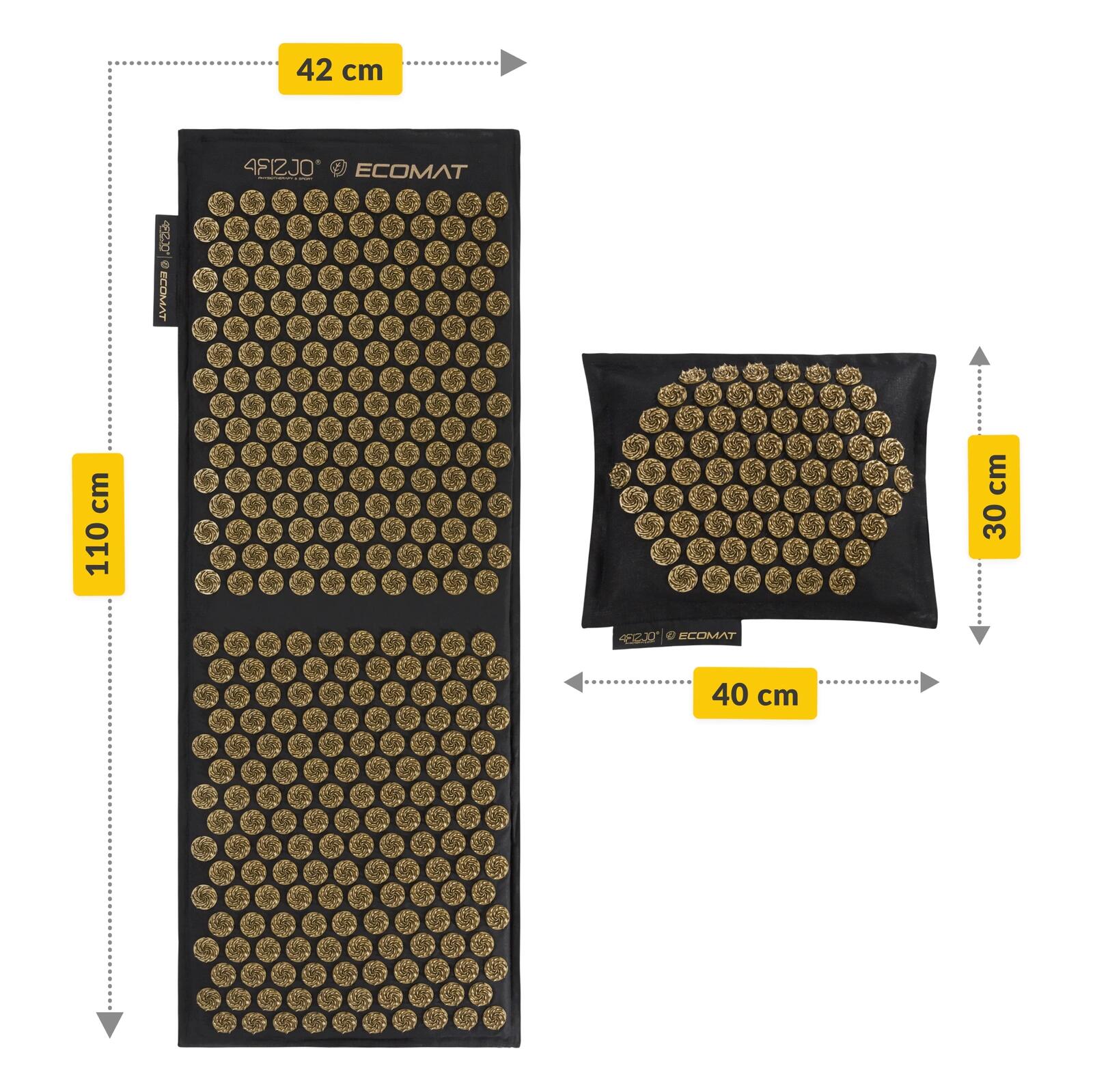 Duża mata do akupresury na ból pleców 4FIZJO ECO XL z poduszką 5/7