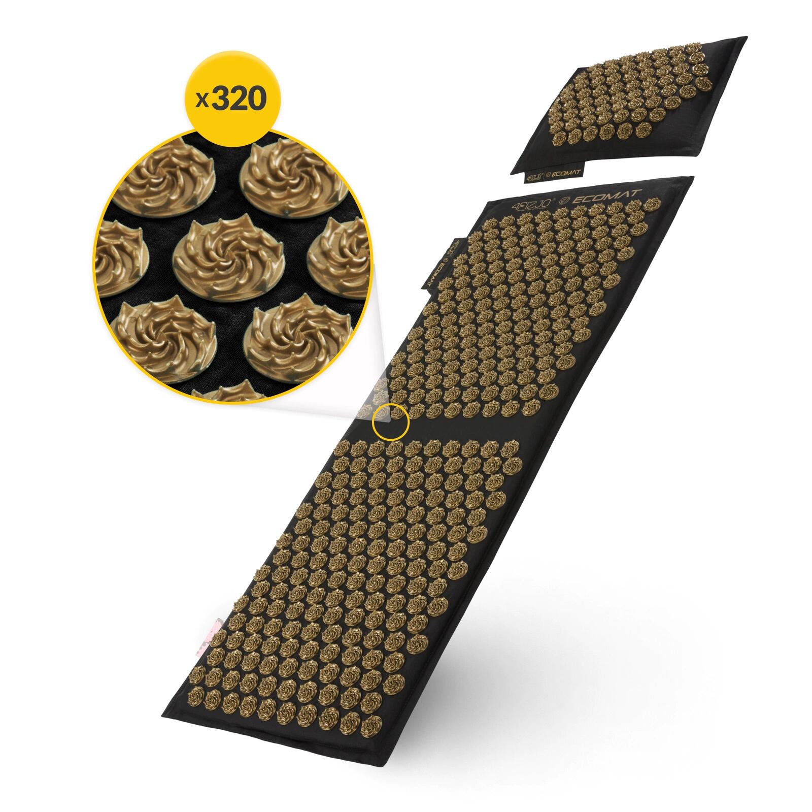 Duża mata do akupresury na ból pleców 4FIZJO ECO XL z poduszką 2/7