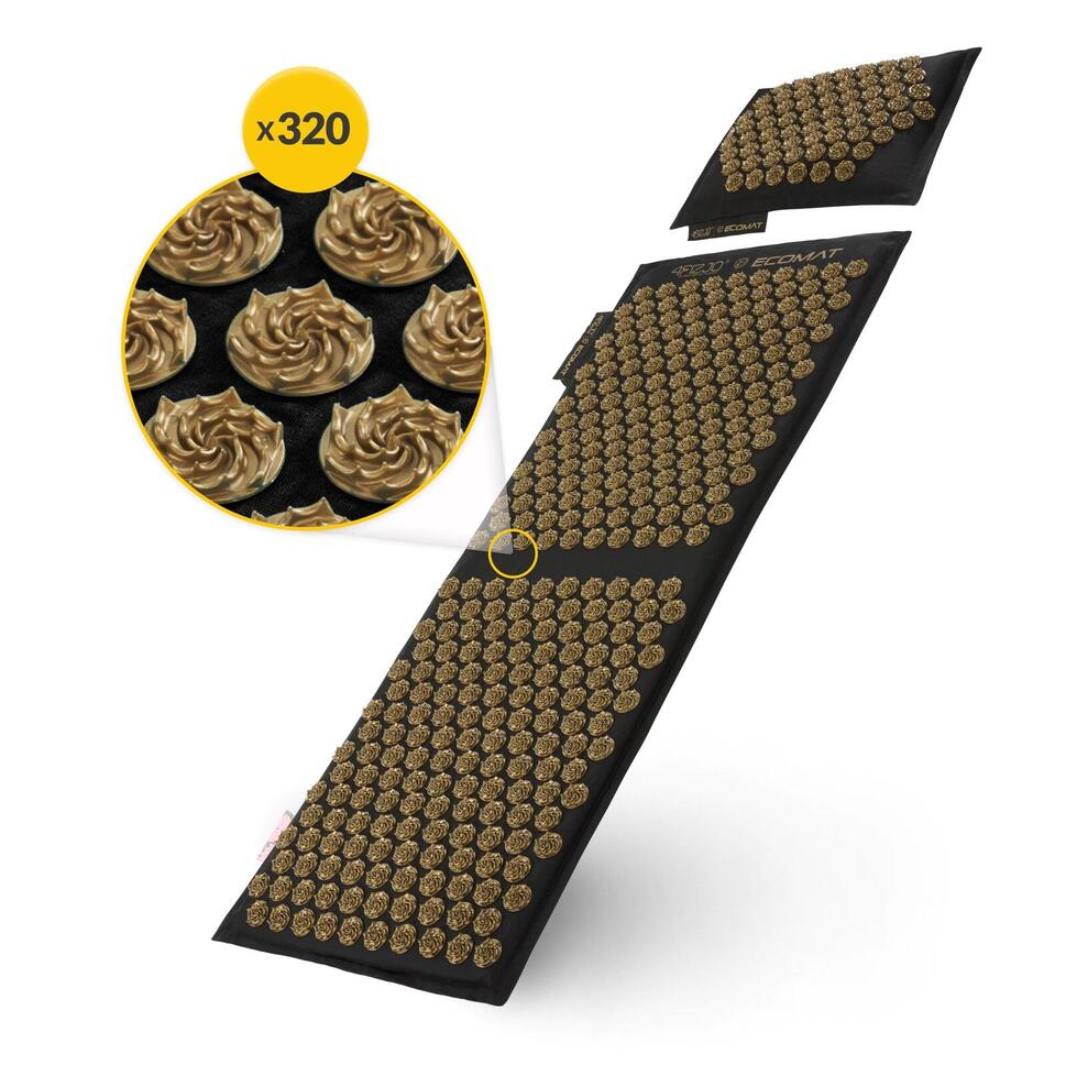 Duża mata do akupresury na ból pleców 4FIZJO ECO XL z poduszką