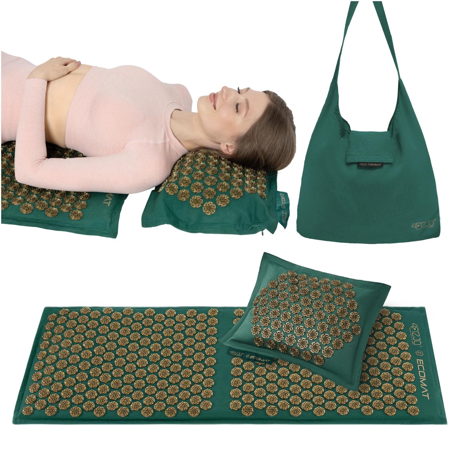Duża mata do akupresury na ból pleców 4FIZJO ECO XL z poduszką
