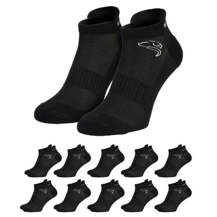 Sport Sneaker Socken | 10 Paar | Damen und Herren | Schwarz