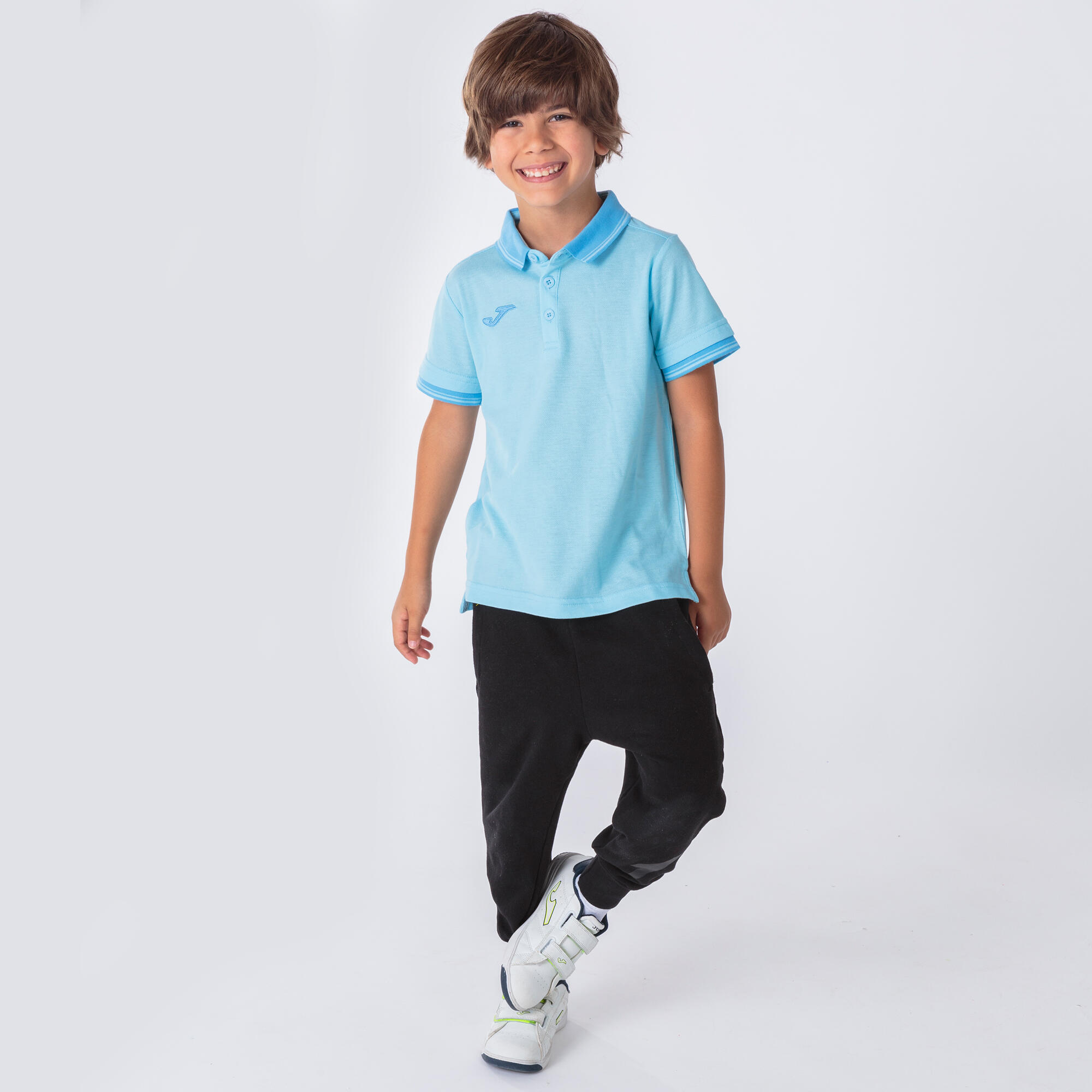 Pólo M/c Criança Joma Bali II Azul-Celeste 2/5