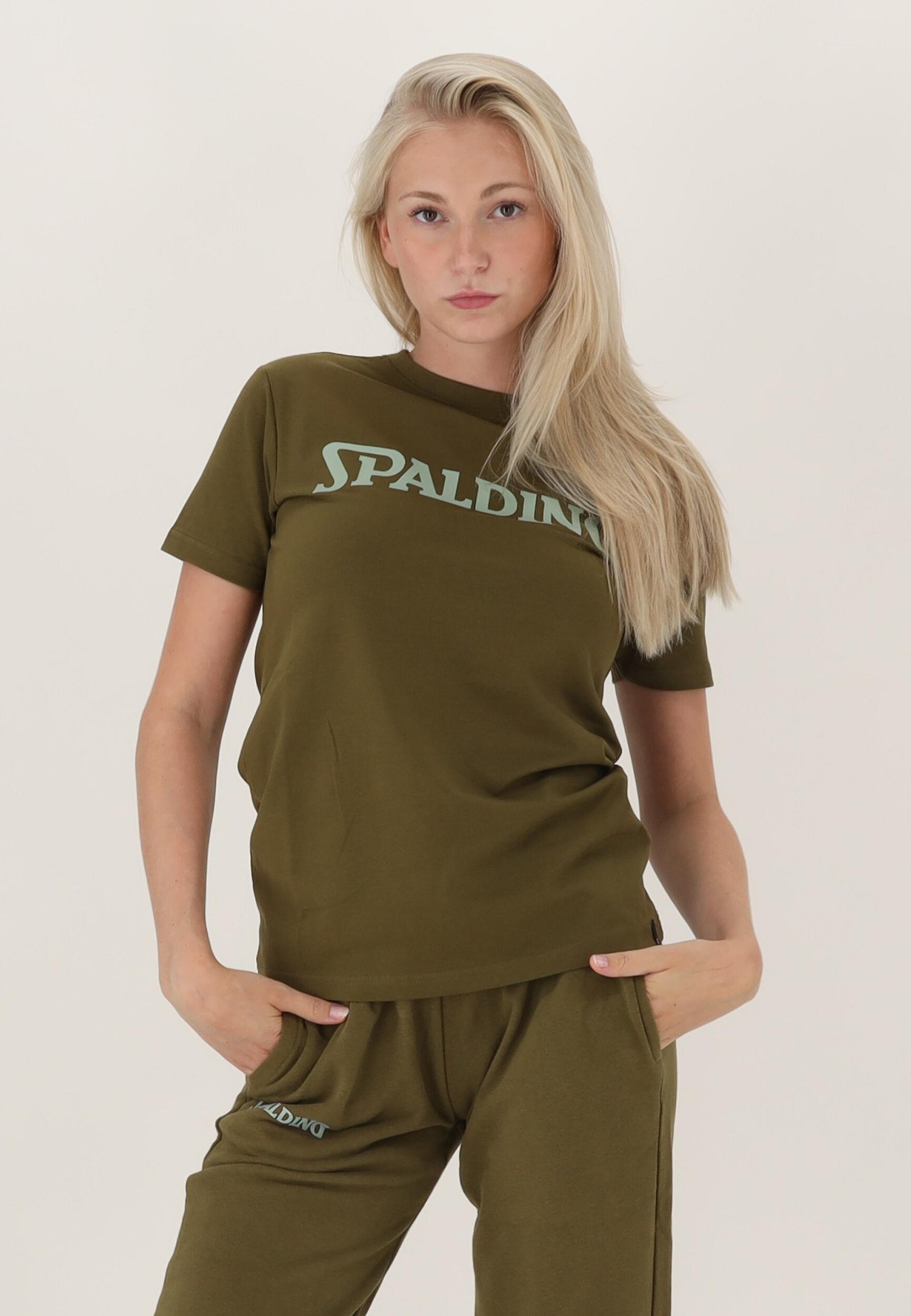 TEE-SHIRT LOGO FEMME DE BASKET khaki-light green Spalding 4/5