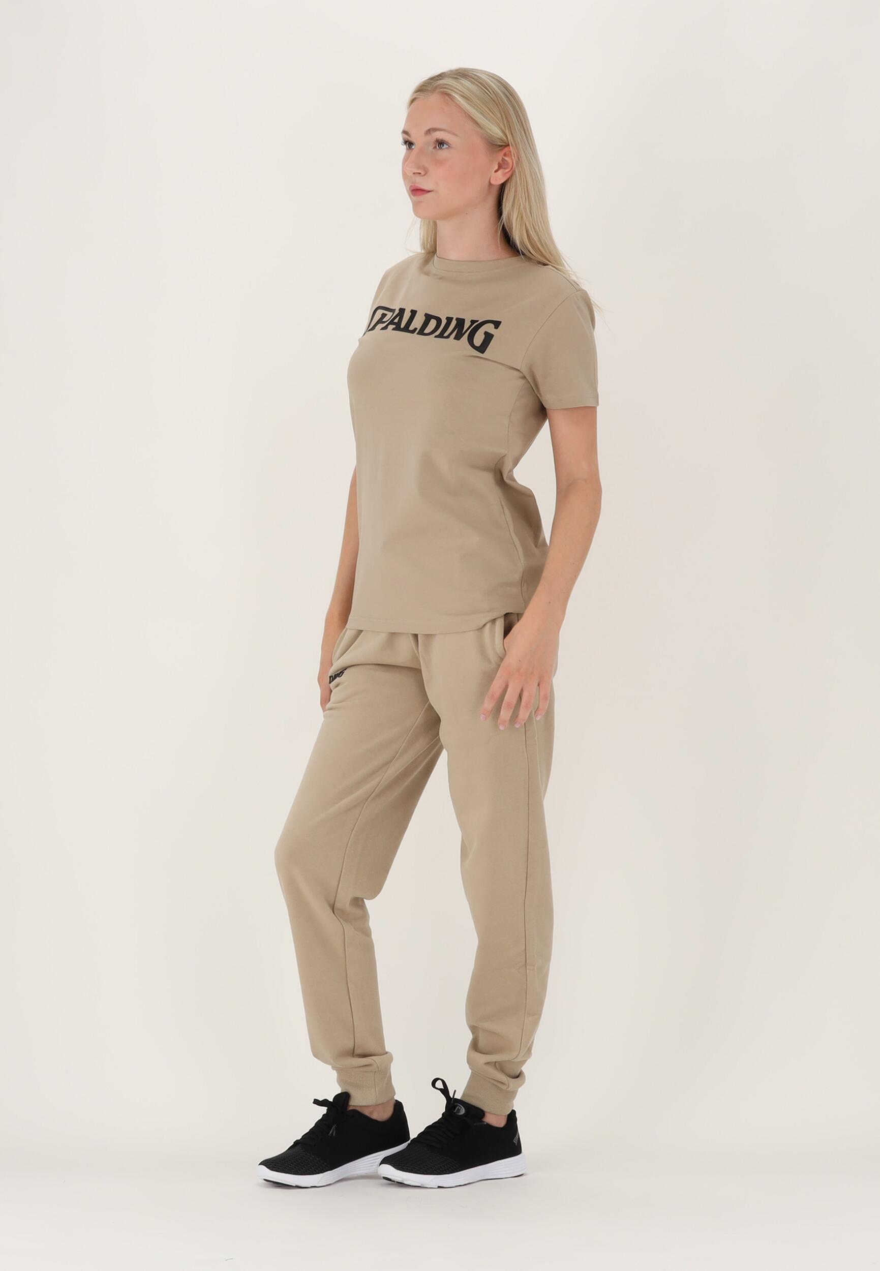 PANTALON DE JOGGING FEMME DE BASKET beige-black Spalding 5/5